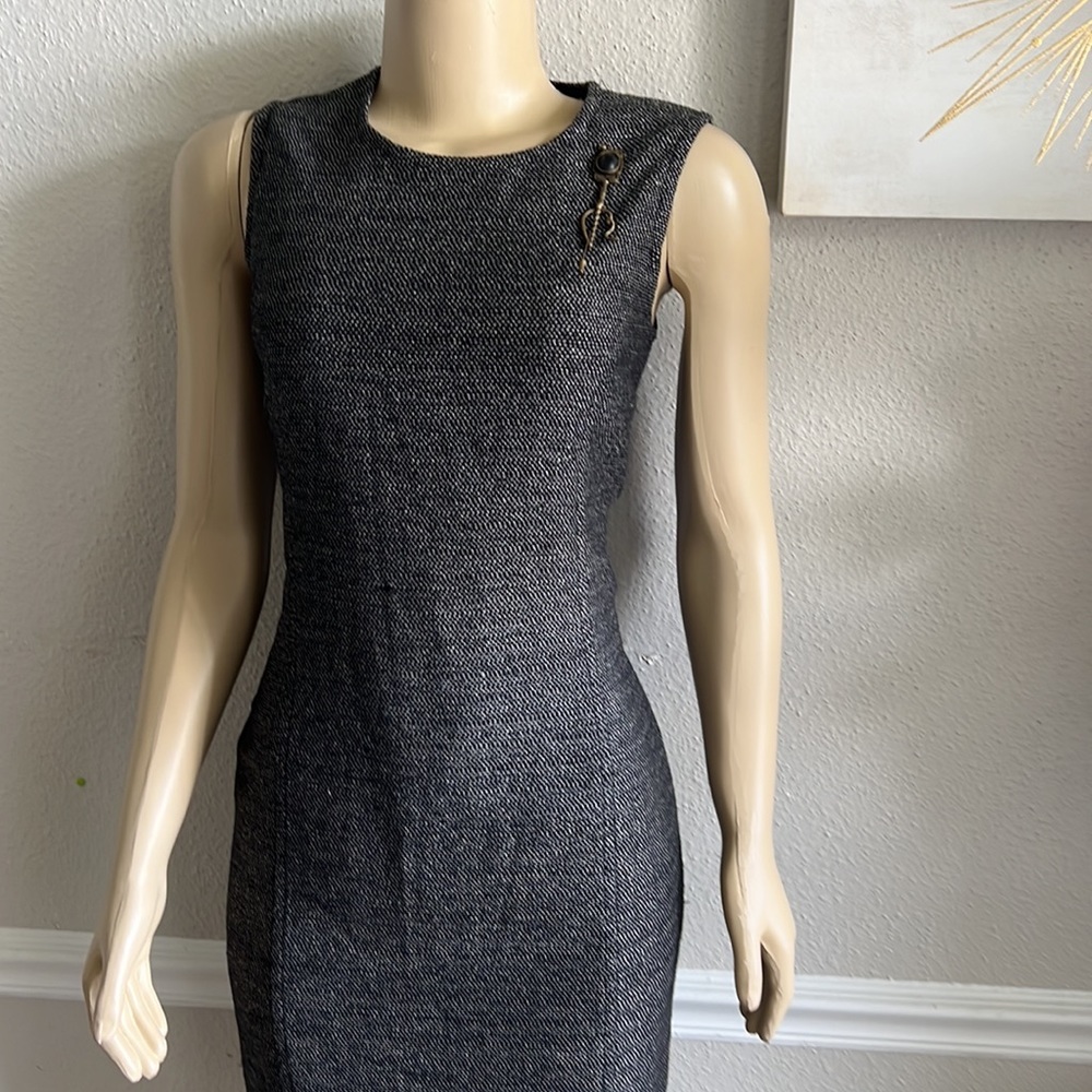 CALVIN KLEIN Vintage Sleeveless Gray Laine Dress 4 - Picture 2 of 8